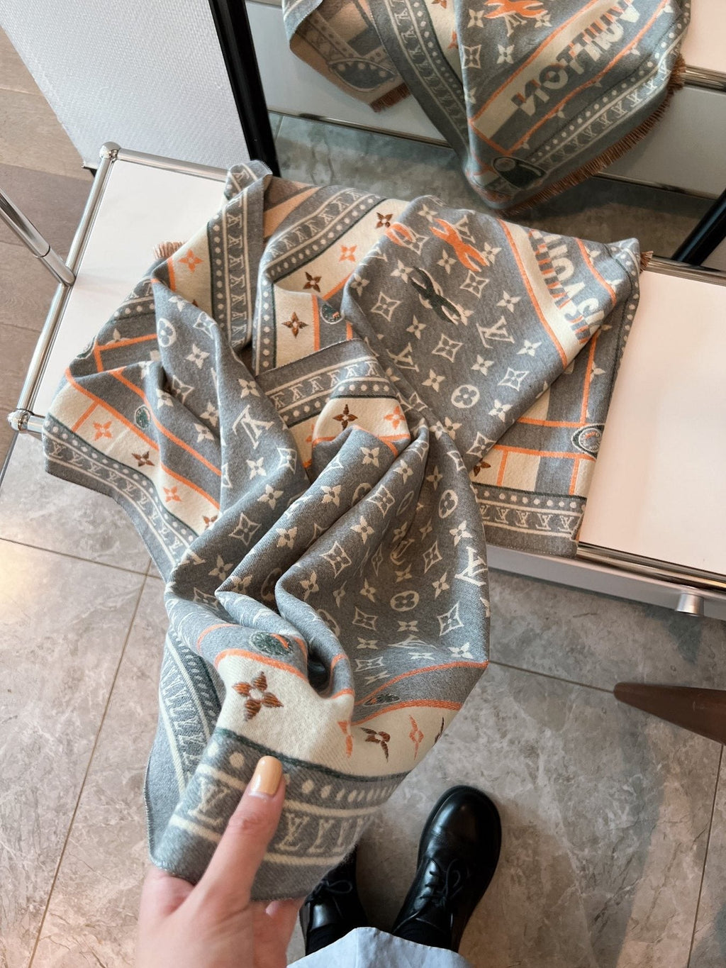 Louis Vuitton Taupe Monogram Fashion Scarf product image 4, provided for visual reference and product detail review
