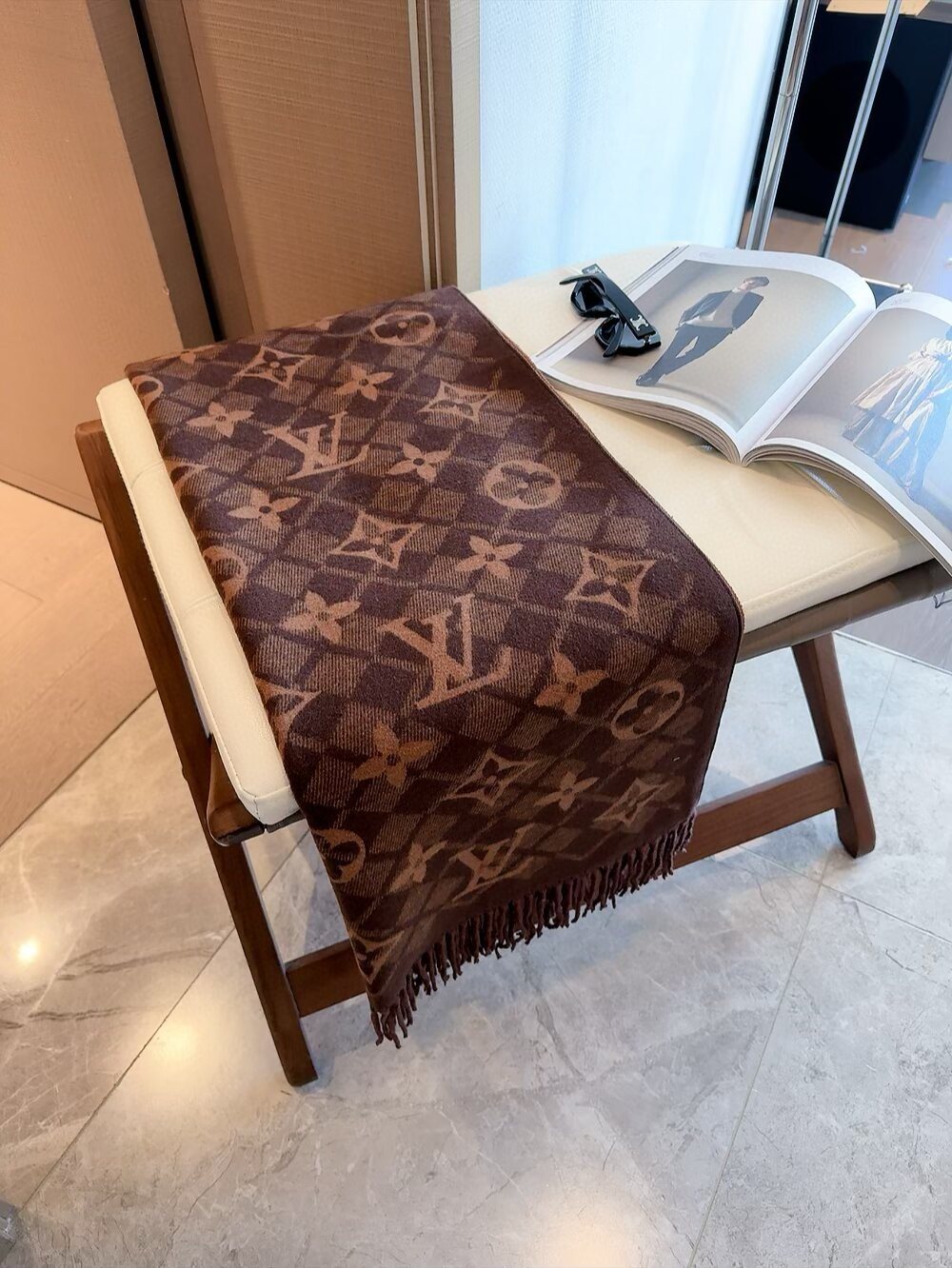 Louis Vuitton Rectangular Monogram Wrap Scarf product image 7, provided for visual reference and product detail review