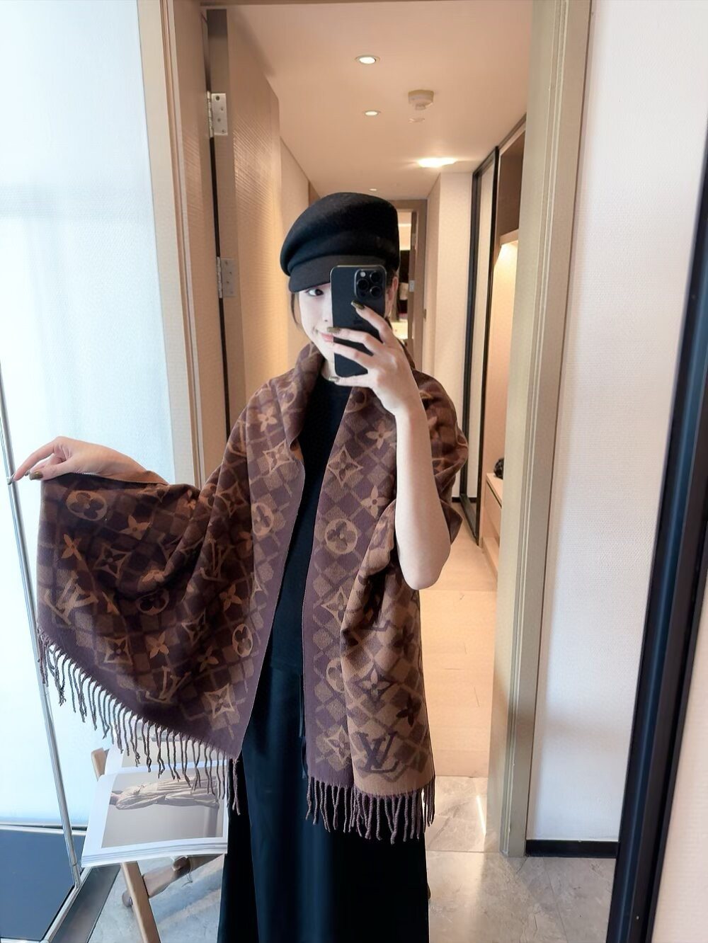 Louis Vuitton Rectangular Monogram Wrap Scarf product image 4, provided for visual reference and product detail review