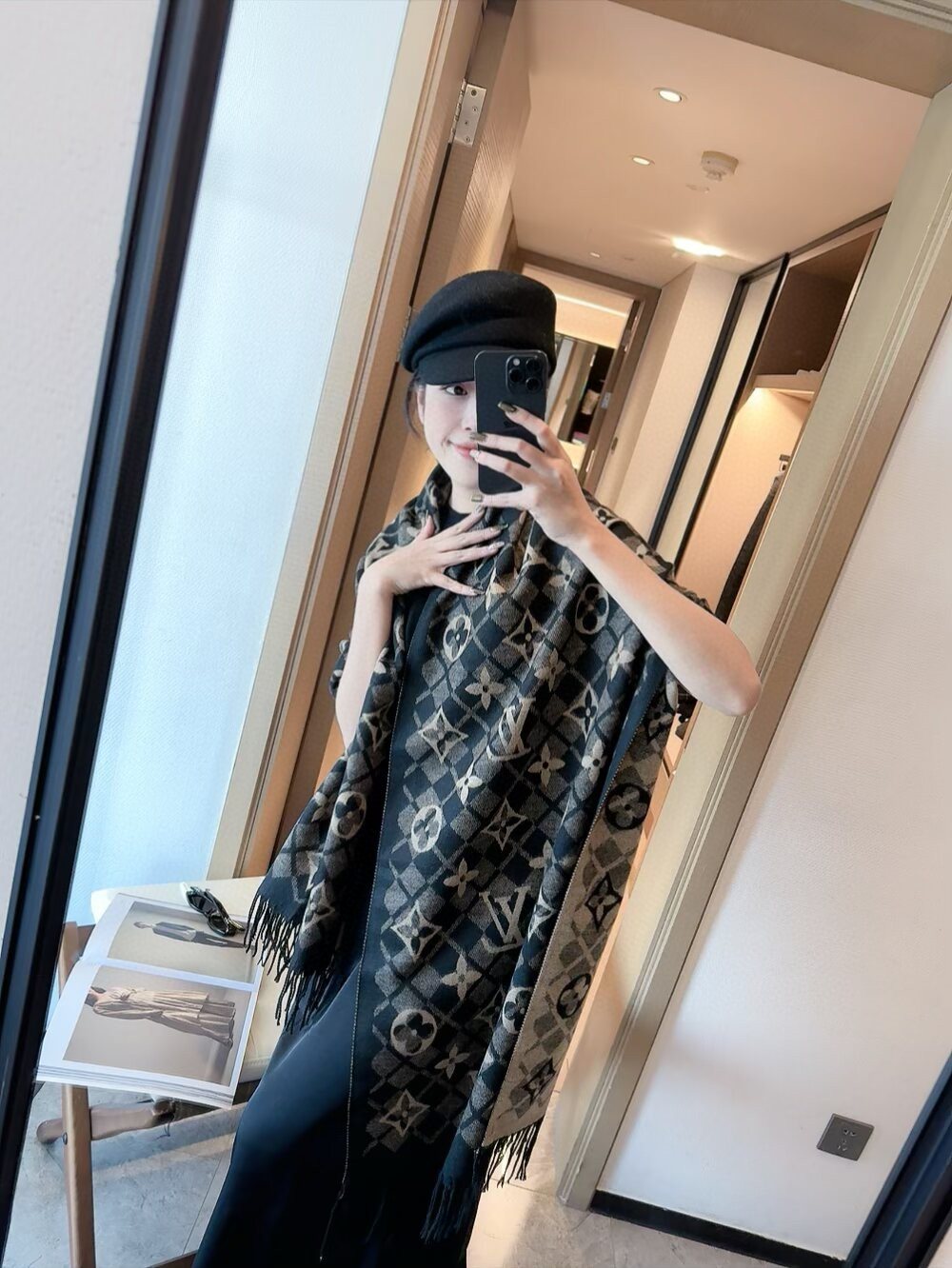 Louis Vuitton Rectangular Monogram Wrap Scarf product image 3, provided for visual reference and product detail review