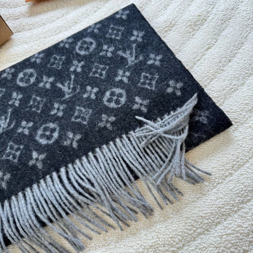 Louis Vuitton Black & Gray Monogram Scarf product image 8, provided for visual reference and product detail review