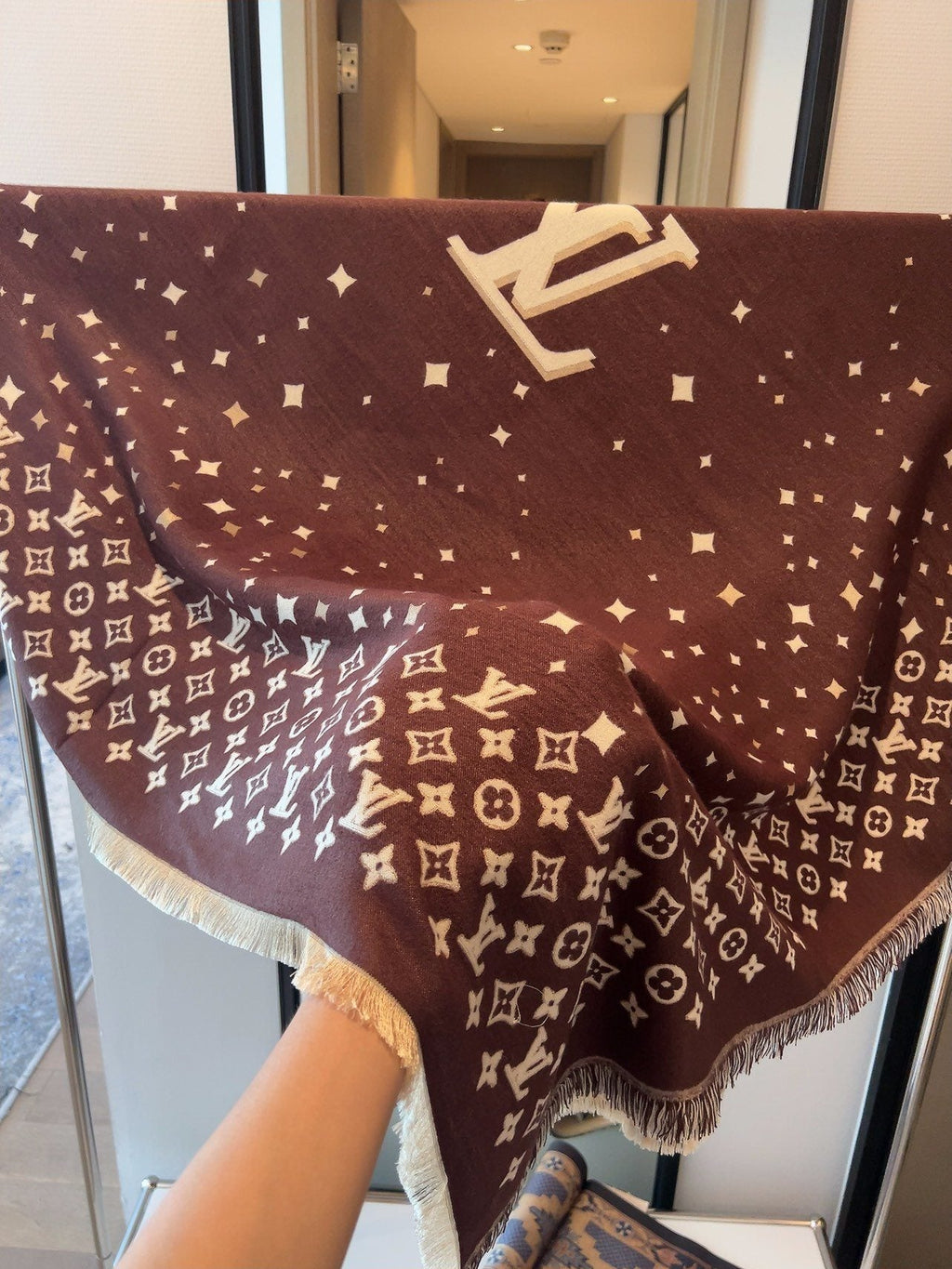 Louis Vuitton Brown Fringe Shawl product image 2, provided for visual reference and product detail review