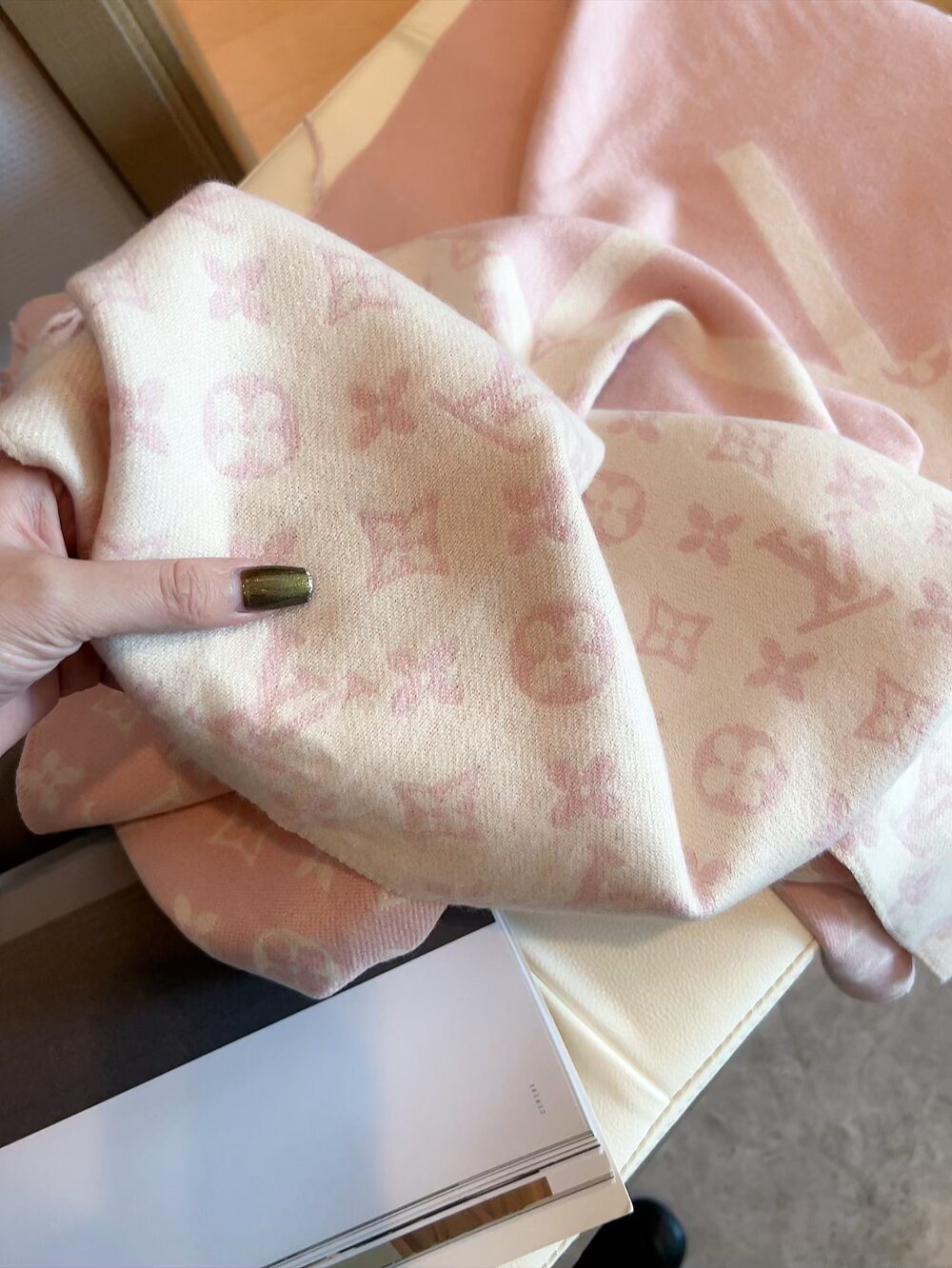 Louis Vuitton Infinity Dots Fringe Shawl product image 4, provided for visual reference and product detail review