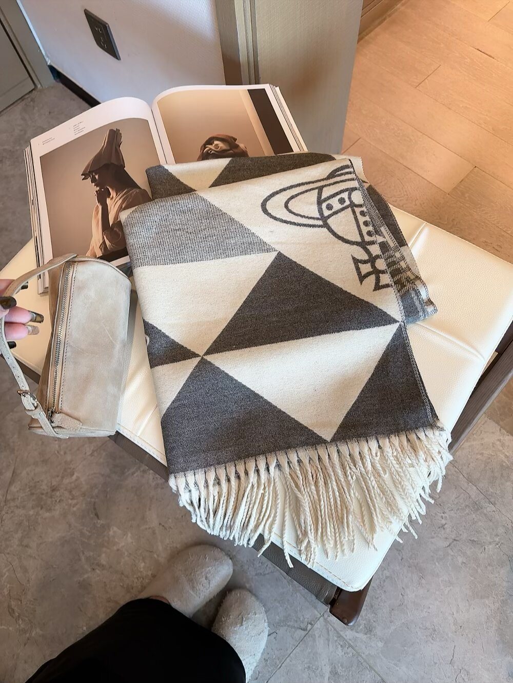 Vivienne Westwood Blush Pink Geometric Scarf product image 8, provided for visual reference and product detail review