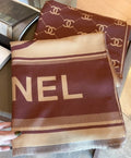 Chanel Burgundy Beige Motif Scarf product image 1, provided for visual reference and product detail review