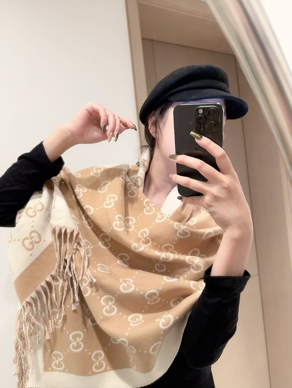 Gucci GG Fringe Scarf product image 7, provided for visual reference and product detail review