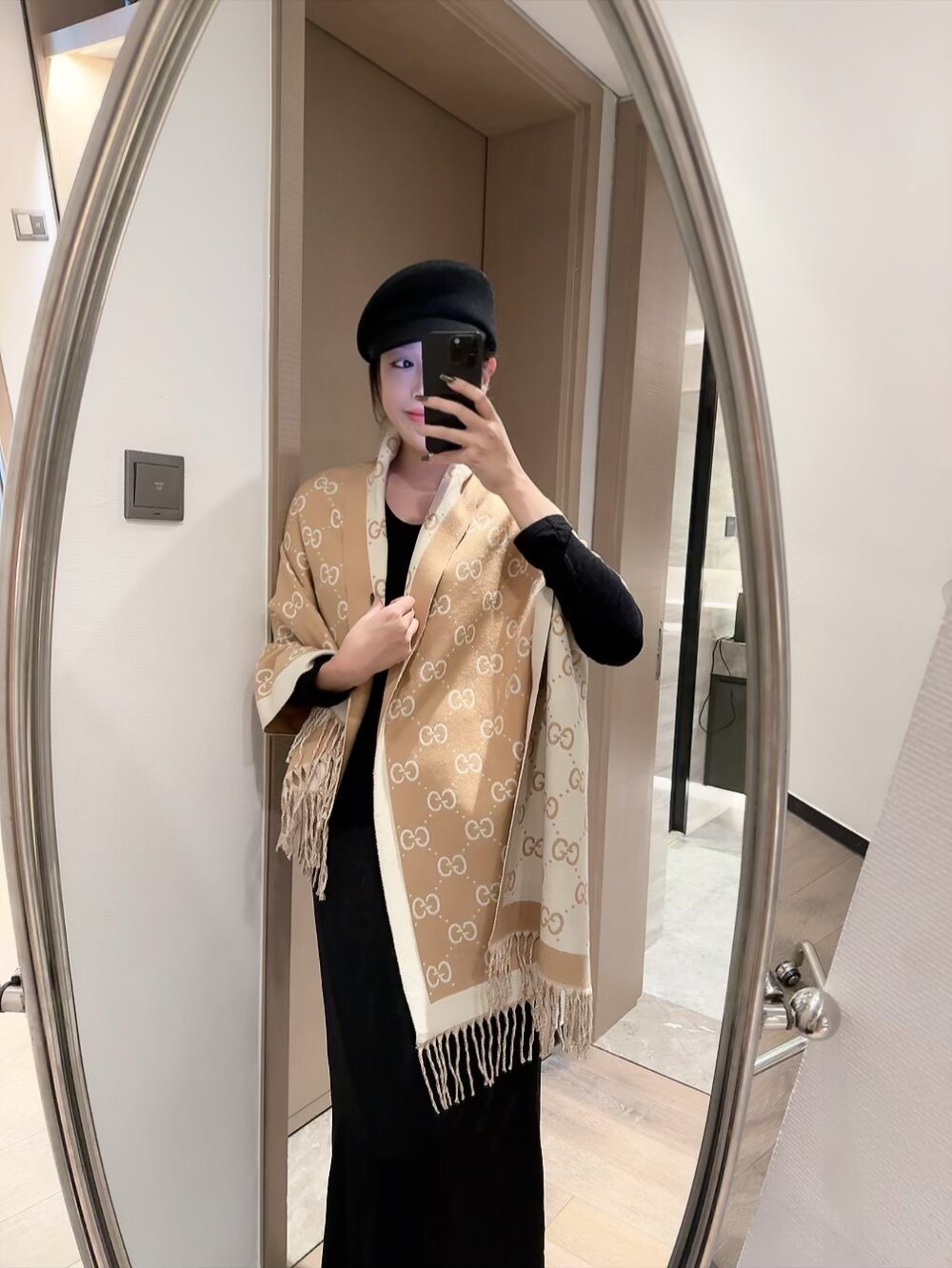 Gucci GG Fringe Scarf product image 1, provided for visual reference and product detail review
