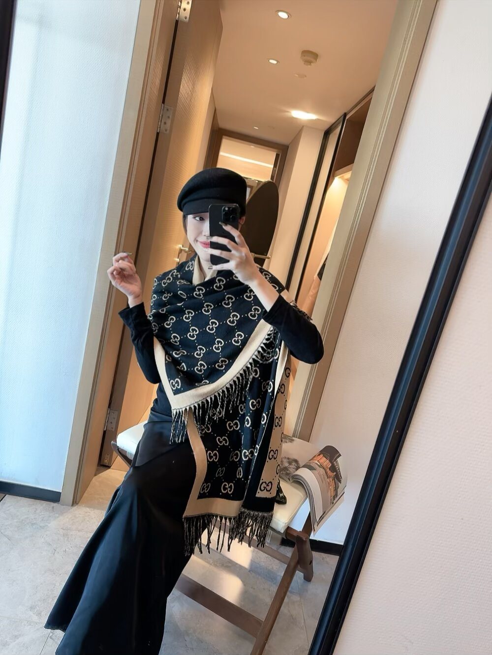 Gucci GG Fringe Scarf product image 4, provided for visual reference and product detail review