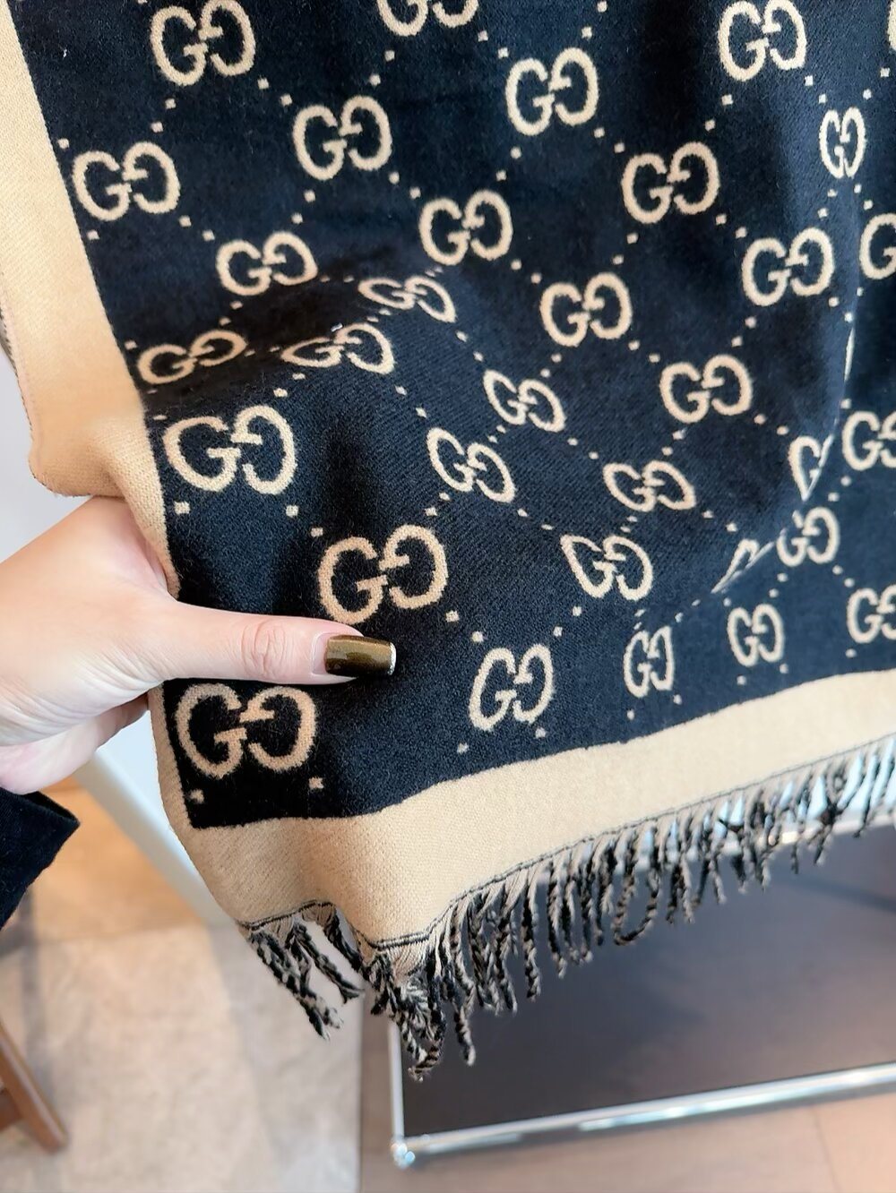Gucci GG Fringe Scarf product image 9, provided for visual reference and product detail review