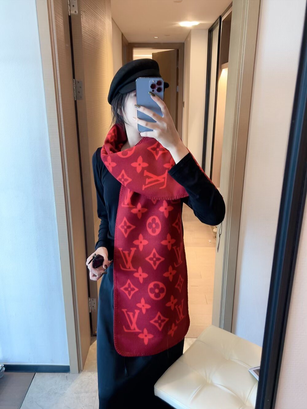 Louis Vuitton Monogram Trim Scarf product image 5, provided for visual reference and product detail review