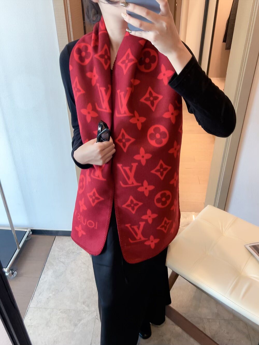 Louis Vuitton Monogram Trim Scarf product image 3, provided for visual reference and product detail review
