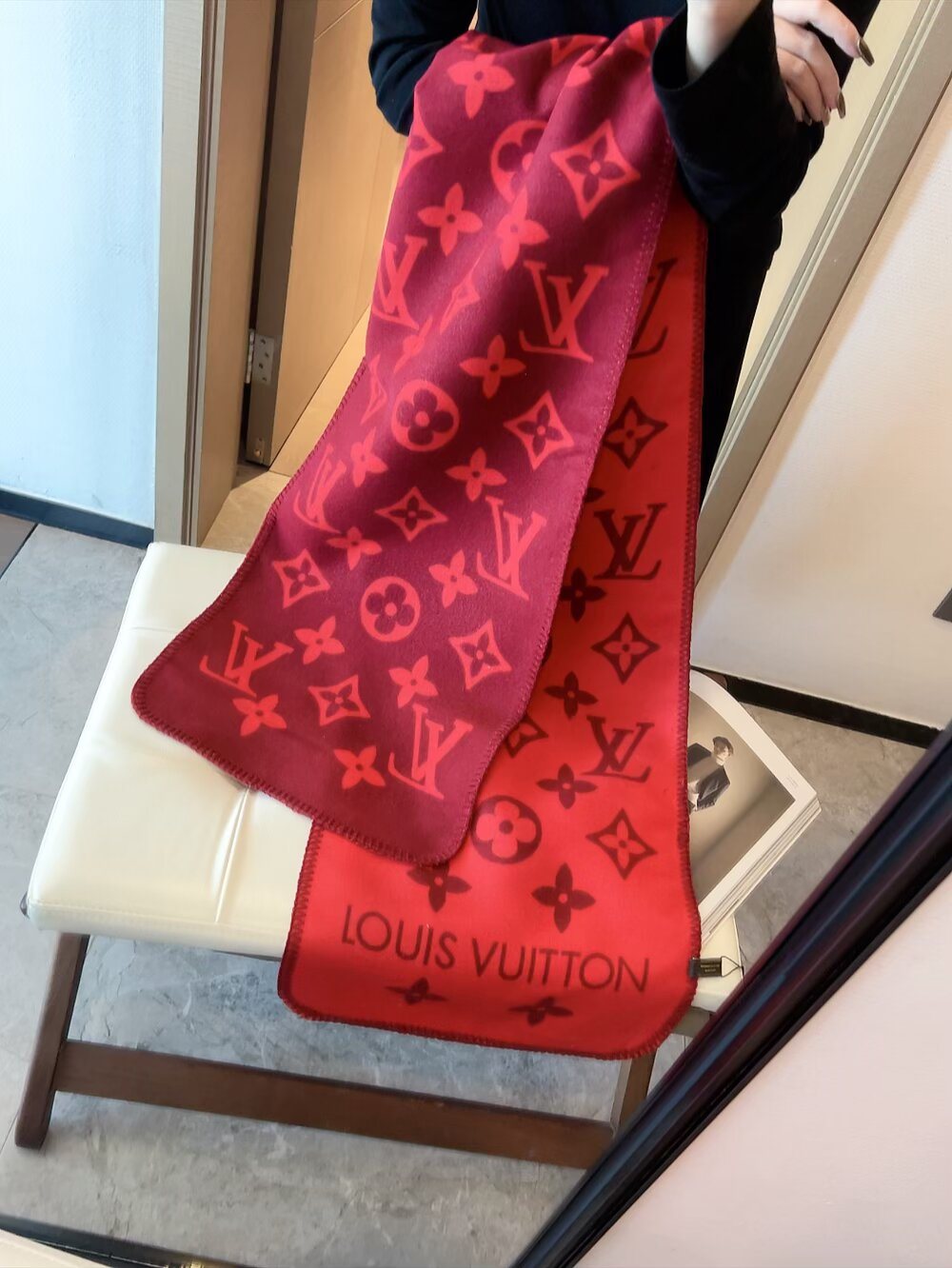 Louis Vuitton Monogram Trim Scarf product image 2, provided for visual reference and product detail review