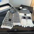 Chanel Black and Ivory Scarf, Beanie and Gloves Set product image 1, provided for visual reference and product detail review