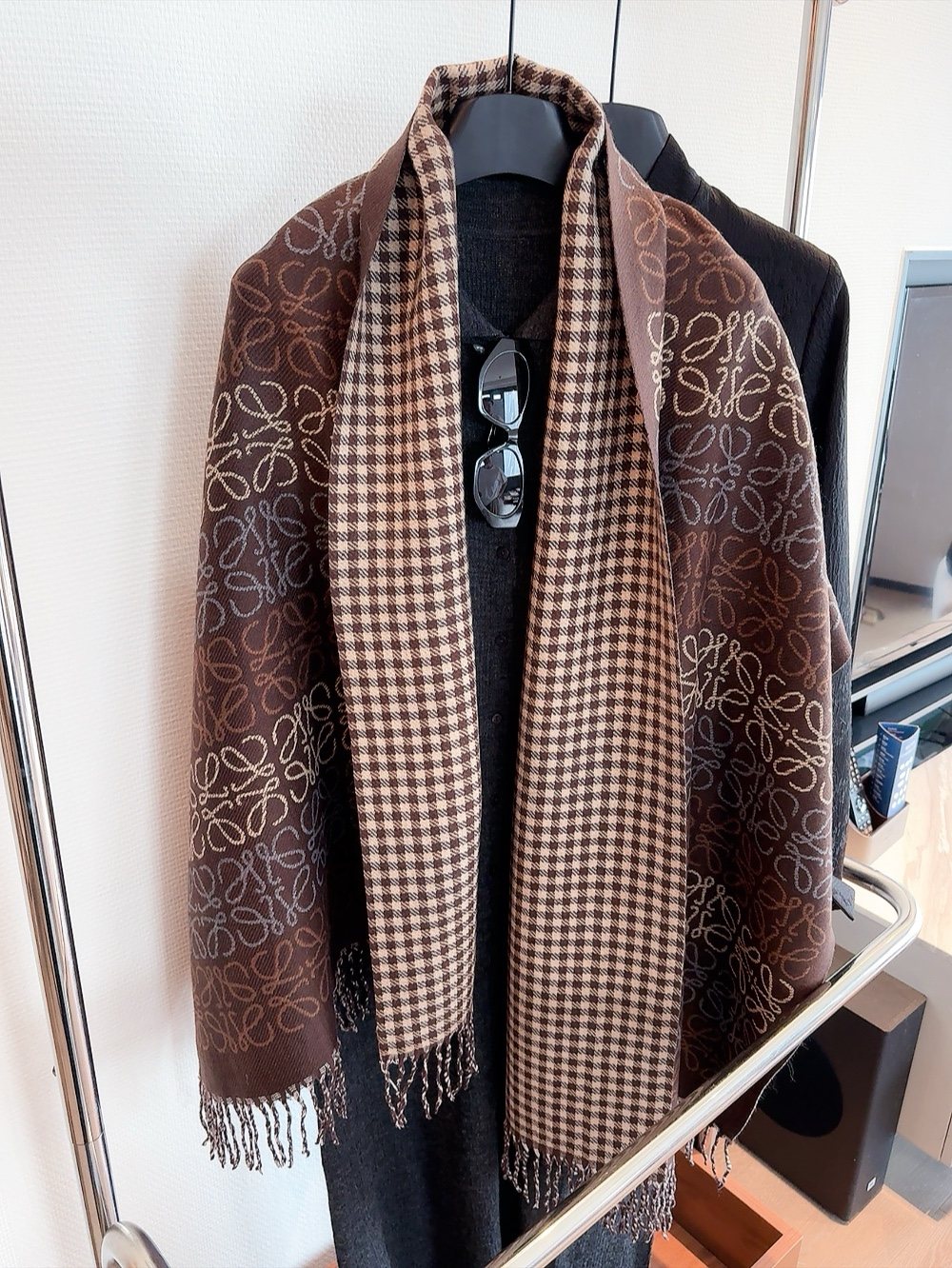 Reversible Fringed Patterned Scarf product image 1, provided for visual reference and product detail review