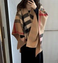 Burberry Beige Plaid Fringed Shawl product image 1, provided for visual reference and product detail review