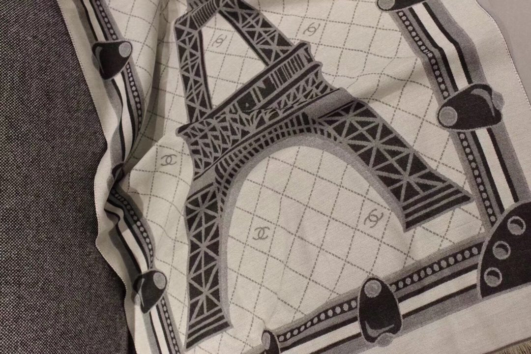 Chanel Eiffel Tower Pattern Scarf product image 7, provided for visual reference and product detail review