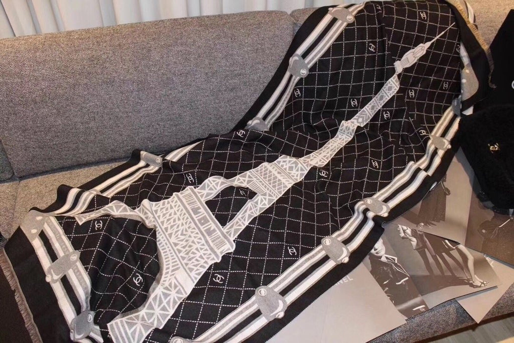 Chanel Eiffel Tower Pattern Scarf product image 1, provided for visual reference and product detail review