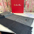 Loro Piana Herringbone Fringed Scarf product image 1, provided for visual reference and product detail review
