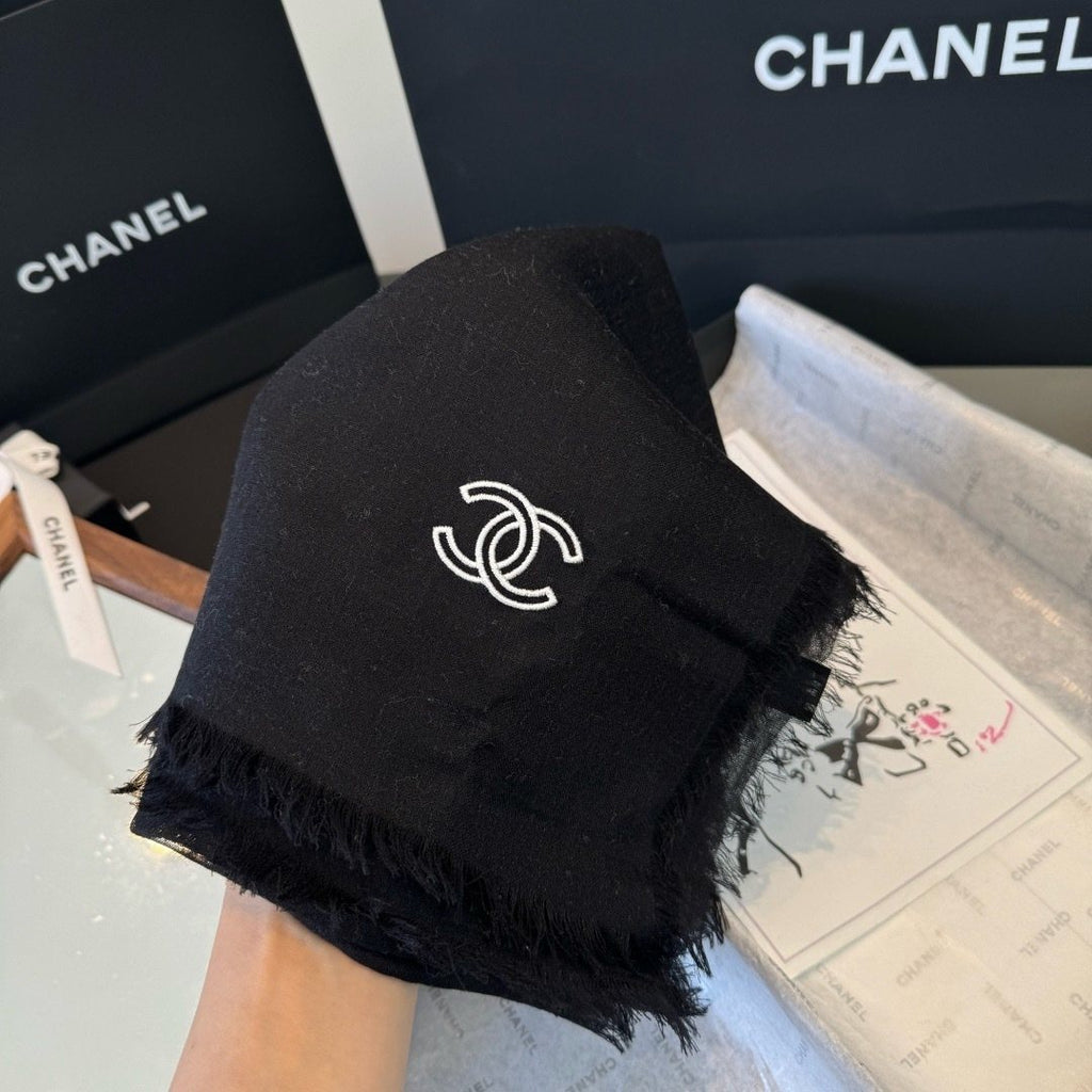 Chanel Fringed Cashmere Scarf product image 4, provided for visual reference and product detail review