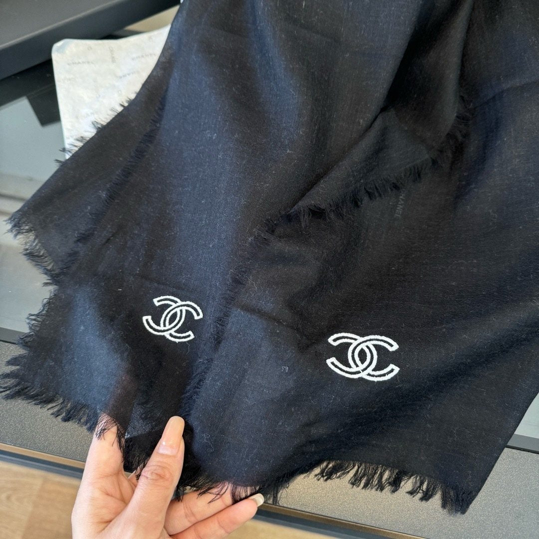 Chanel Fringed Cashmere Scarf product image 2, provided for visual reference and product detail review