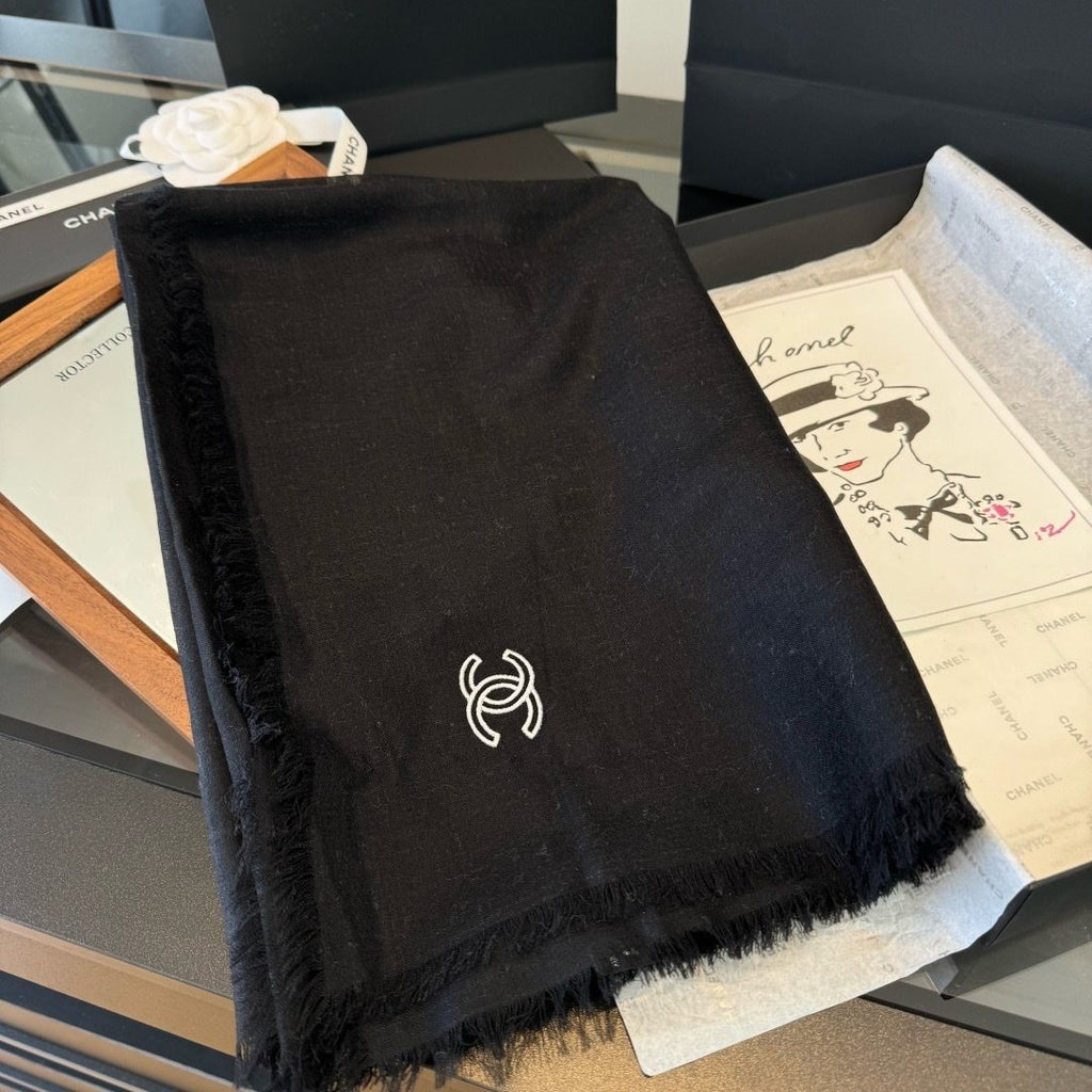 Chanel Fringed Cashmere Scarf product image 8, provided for visual reference and product detail review