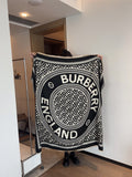 Burberry Black & Ivory Logo Square Scarf product image 1, provided for visual reference and product detail review