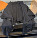 Dark Navy Patterned Decorative-Edge Scarf product image 1, provided for visual reference and product detail review