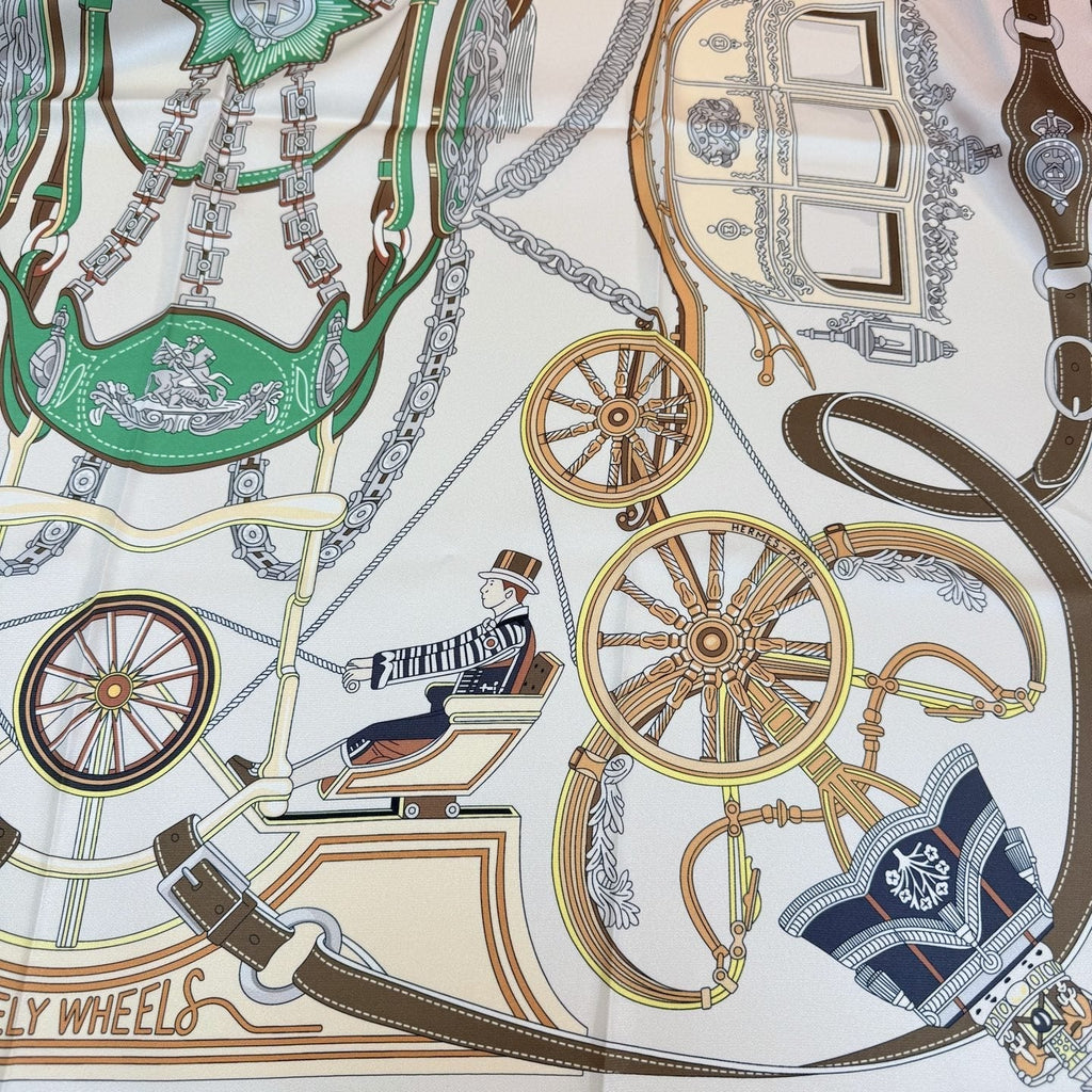 Hermès Carriage Print Silk Scarf product image 5, provided for visual reference and product detail review