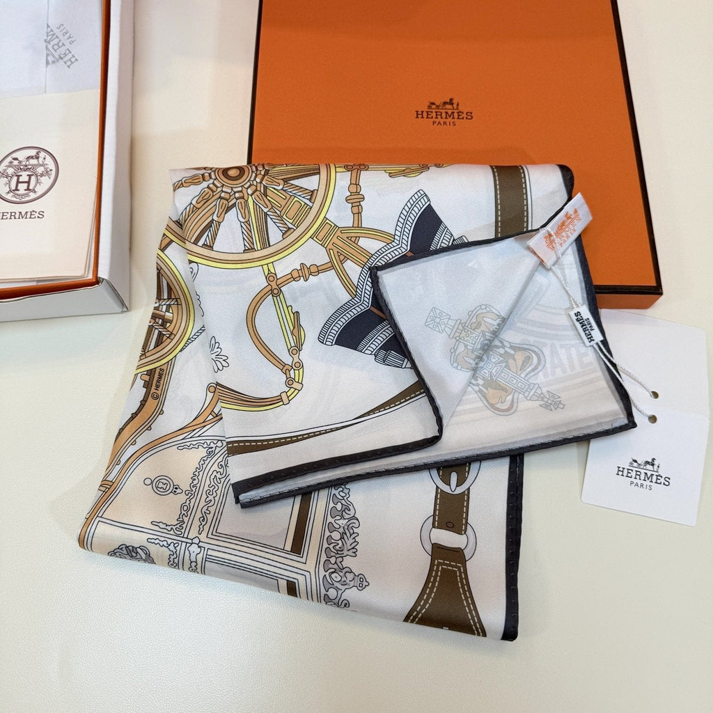 Hermès Carriage Print Silk Scarf product image 4, provided for visual reference and product detail review