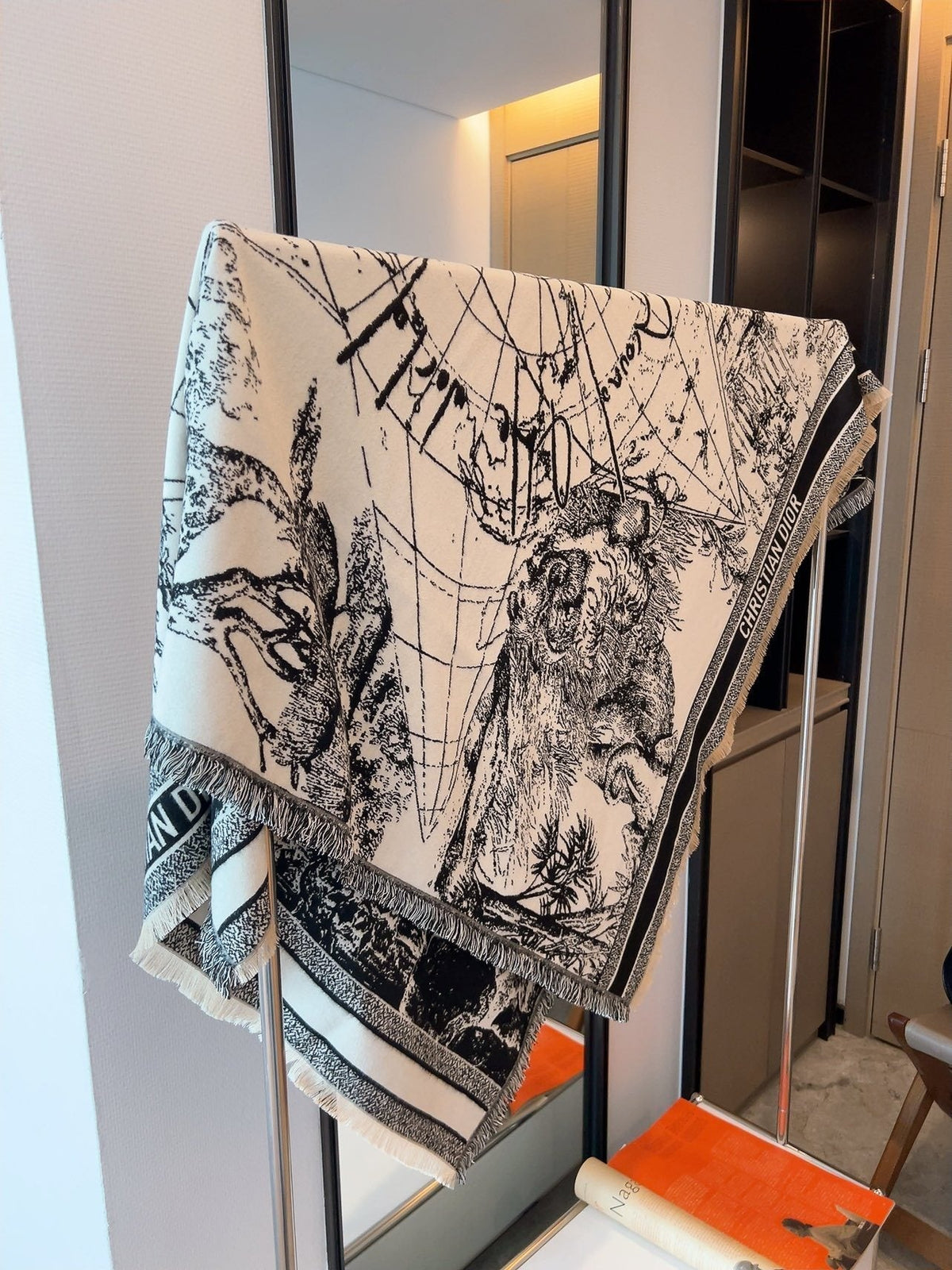 Dior Ivory and Black Toile Shawl product image 5, provided for visual reference and product detail review