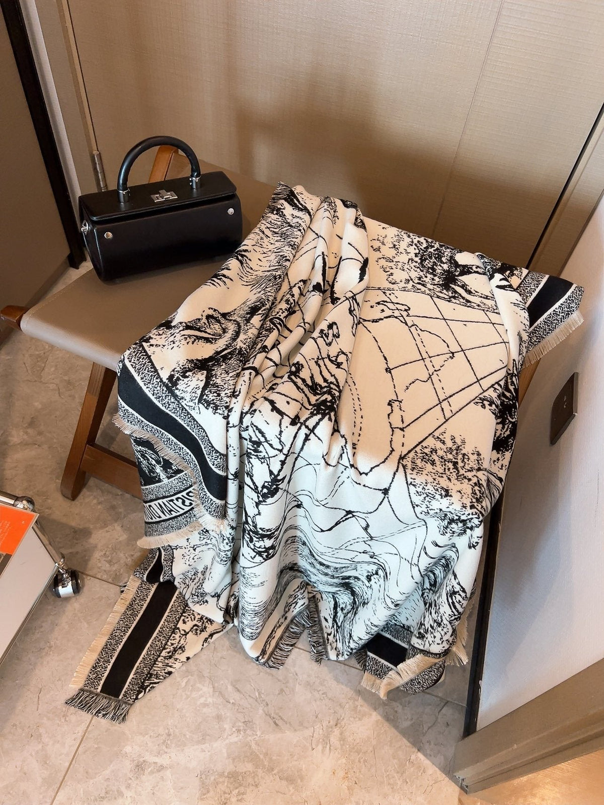 Dior Ivory and Black Toile Shawl product image 9, provided for visual reference and product detail review