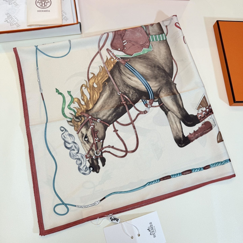 Hermès Equestrian Silk Scarf product image 5, provided for visual reference and product detail review