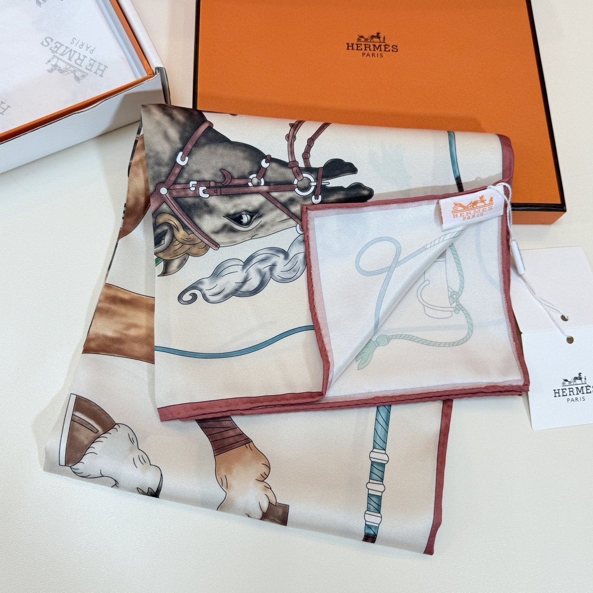 Hermès Equestrian Silk Scarf product image 7, provided for visual reference and product detail review