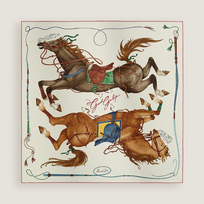 Hermès Equestrian Silk Scarf product image 2, provided for visual reference and product detail review