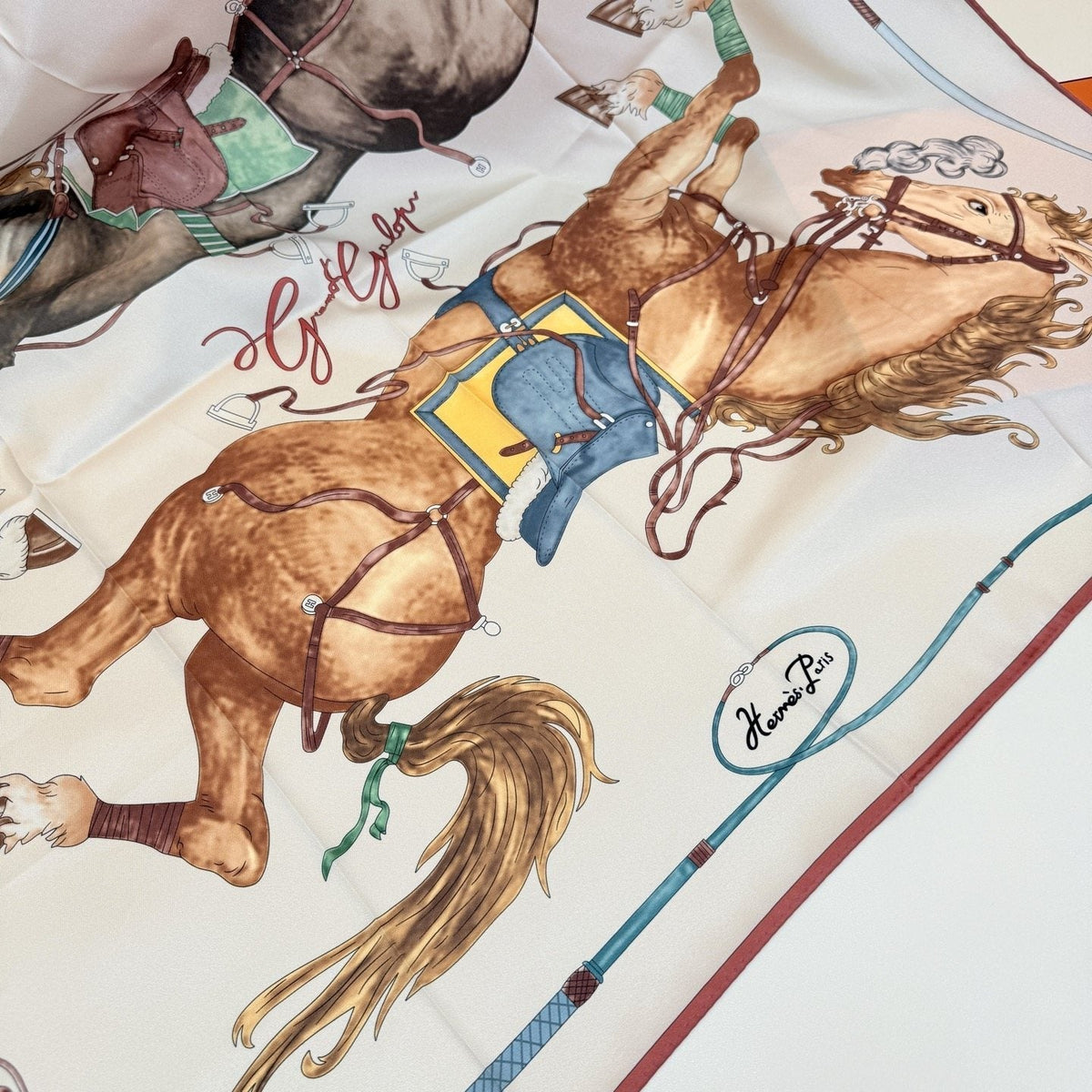 Hermès Equestrian Silk Scarf product image 8, provided for visual reference and product detail review