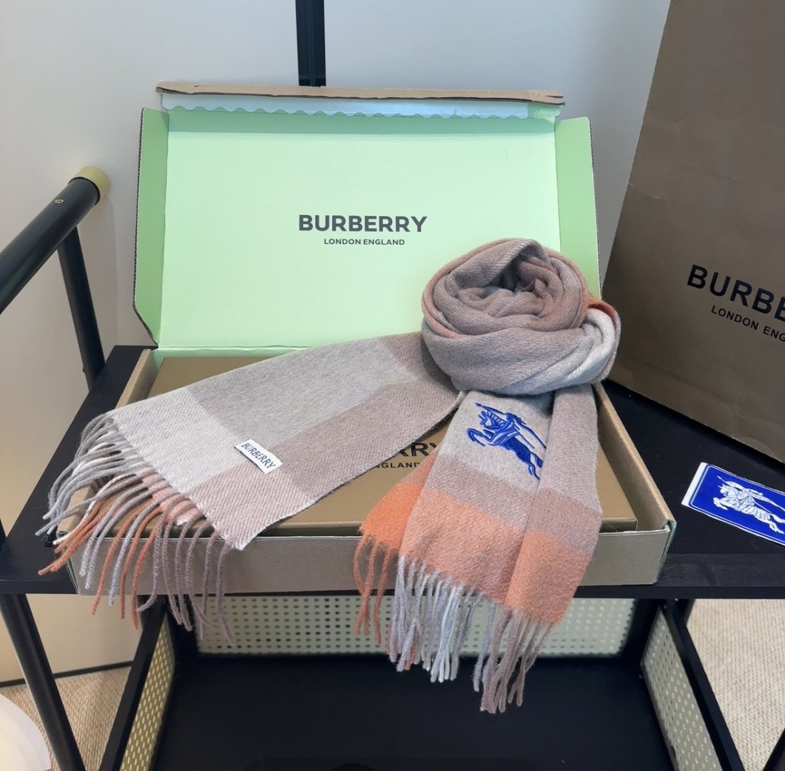 Burberry Pink Plaid Fringe Scarf product image 8, provided for visual reference and product detail review