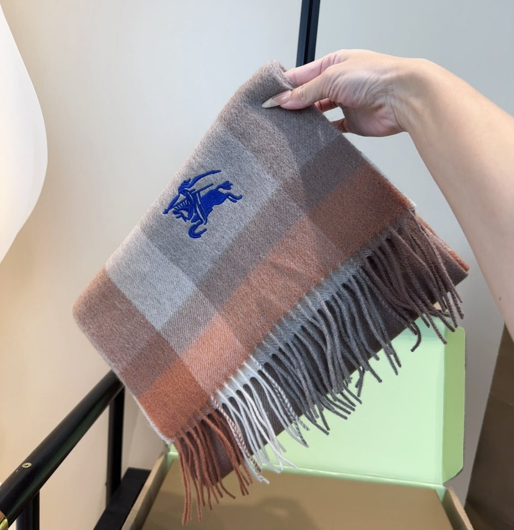 Burberry Pink Plaid Fringe Scarf product image 9, provided for visual reference and product detail review