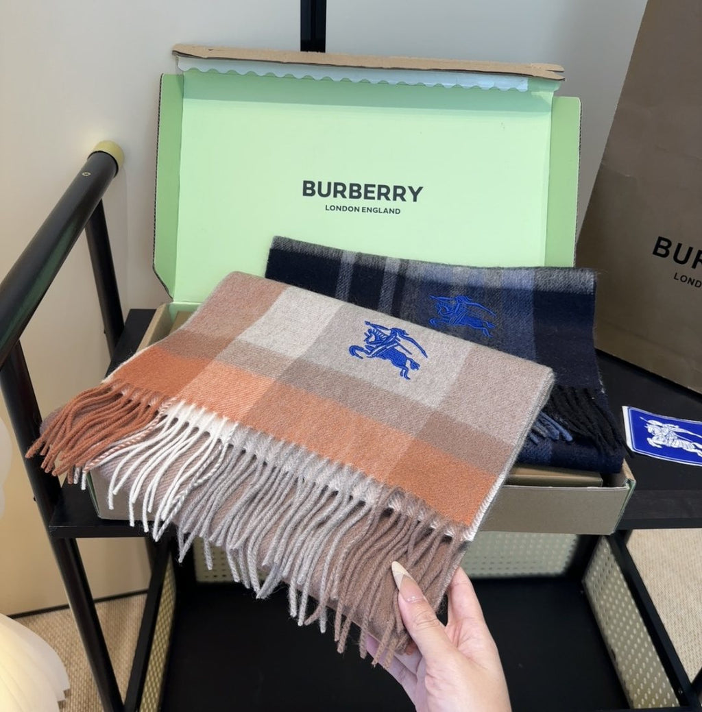 Burberry Pink Plaid Fringe Scarf product image 4, provided for visual reference and product detail review
