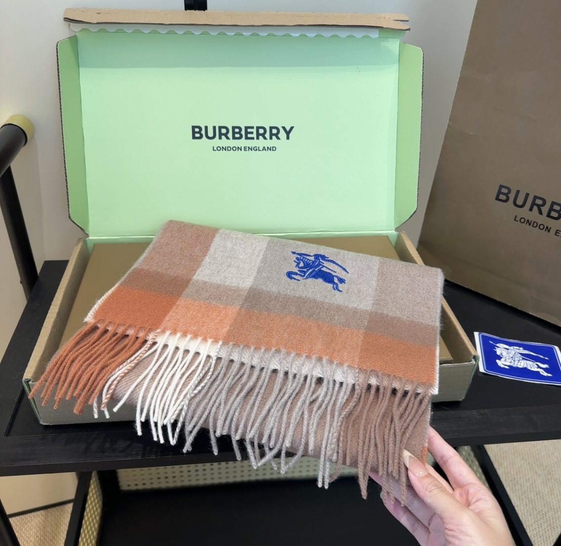 Burberry Pink Plaid Fringe Scarf product image 3, provided for visual reference and product detail review