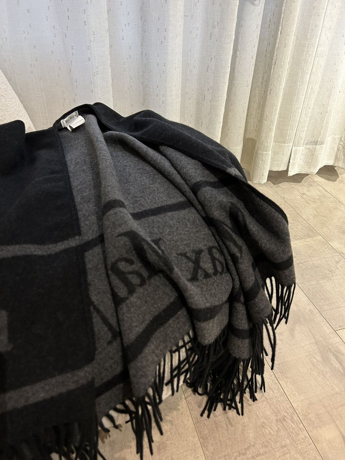 Max Mara Reversible Fringed Wrap Cape product image 7, provided for visual reference and product detail review
