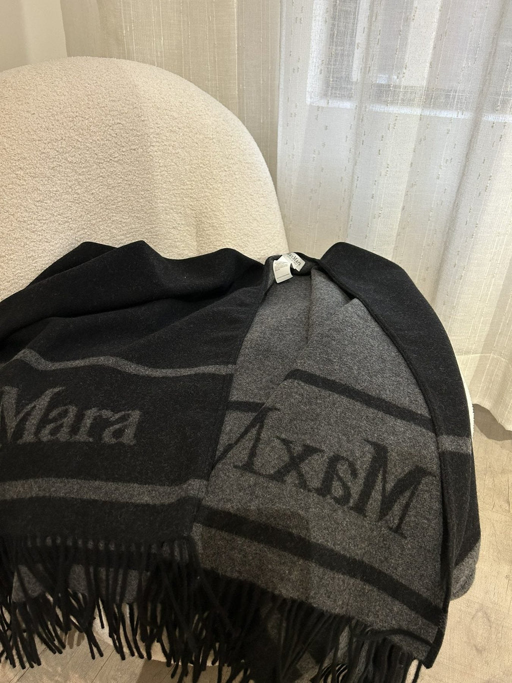 Max Mara Reversible Fringed Wrap Cape product image 5, provided for visual reference and product detail review