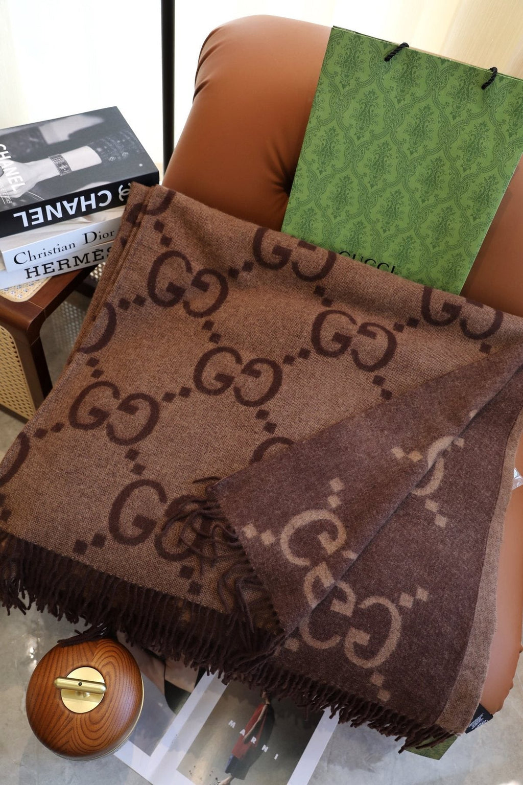 Gucci Fringed Monogram Cape product image 6, provided for visual reference and product detail review