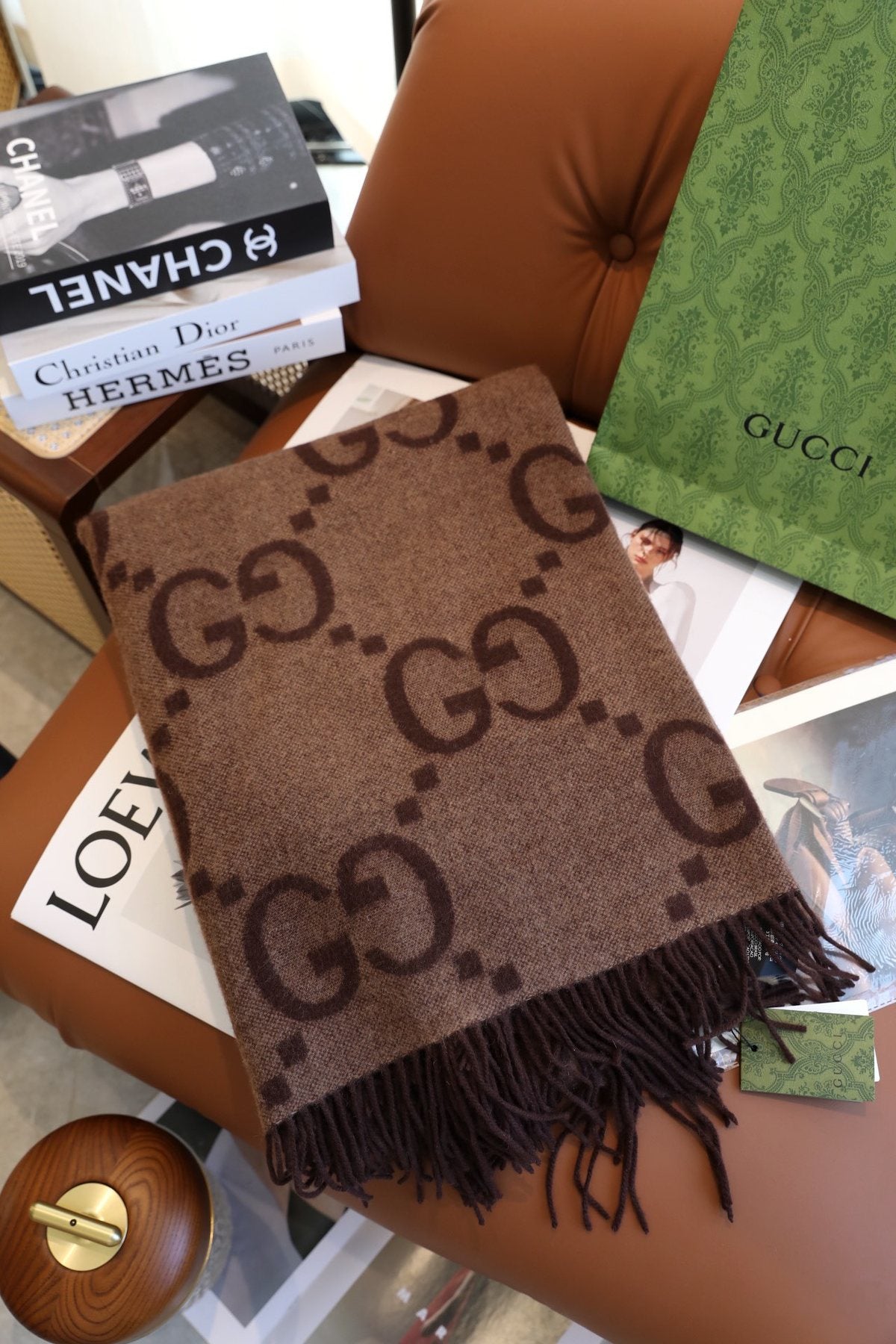 Gucci Fringed Monogram Cape product image 5, provided for visual reference and product detail review