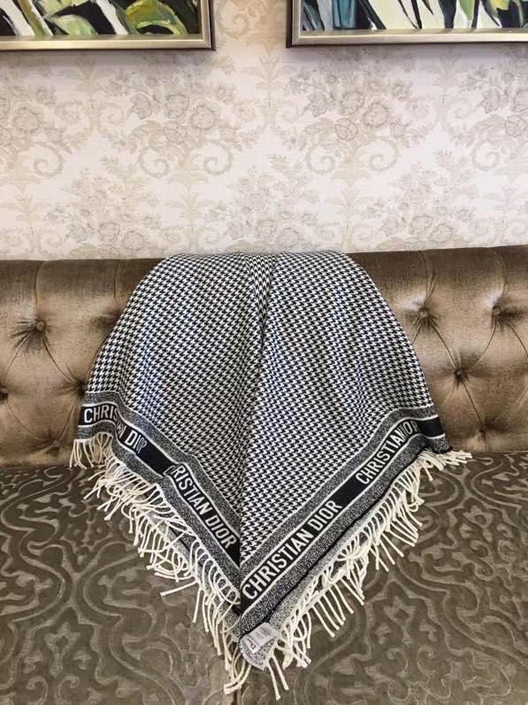 Dior Houndstooth Fringe Shawl product image 5, provided for visual reference and product detail review