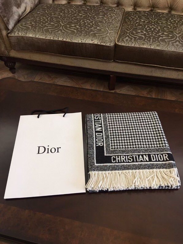 Dior Houndstooth Fringe Shawl product image 4, provided for visual reference and product detail review