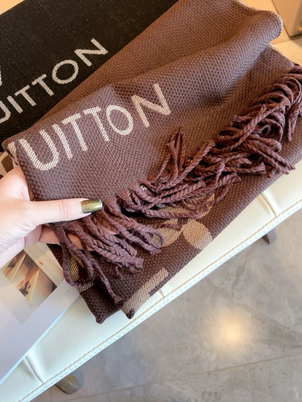 Louis Vuitton Floral Monogram Wrap Scarf product image 7, provided for visual reference and product detail review