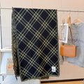 Burberry Black and Olive Green Plaid Scarf product image 1, provided for visual reference and product detail review
