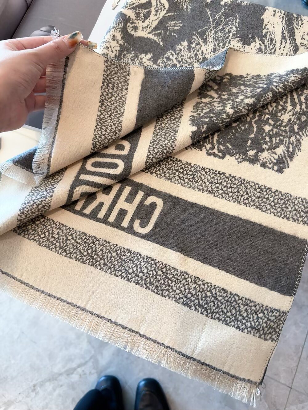 Dior Animal-Print Fringed Scarf product image 7, provided for visual reference and product detail review