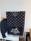 Hermès Geometric Motif Fringed Scarf product image 1, provided for visual reference and product detail review