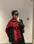 Gucci Red Fringed Scarf Shawl product image 1, provided for visual reference and product detail review